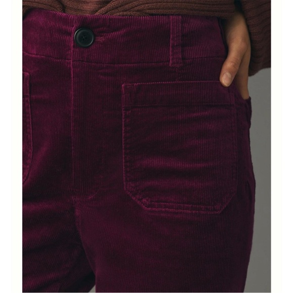 Anthropologie Maeve The Collette Corduroy Wide Leg Pants Grape Purple Size 33 - Picture 13 of 13